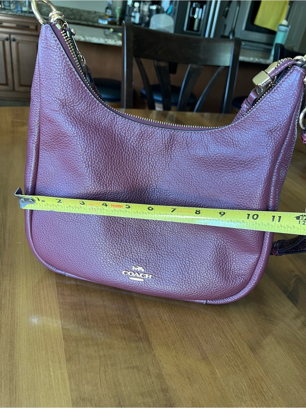 EUC Coach Jules Hobo Bag, Pebbled Leather in Burgundy/Maroon/Wine. - Picture 12 of 12